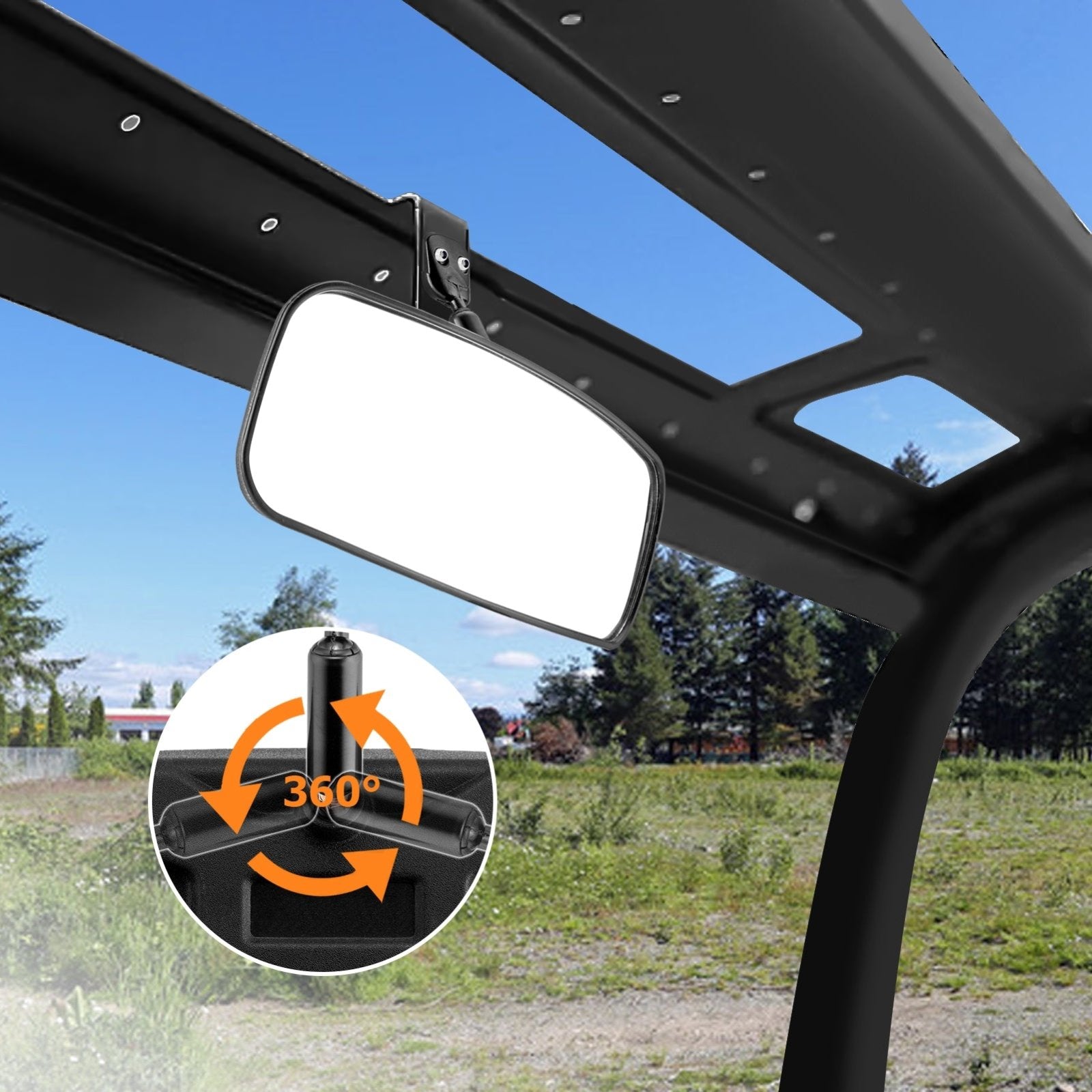 2017-2023 Polaris Ranger 570 900 1000 XP Center Rear View Mirror | ShatterProof Glass - Weisen