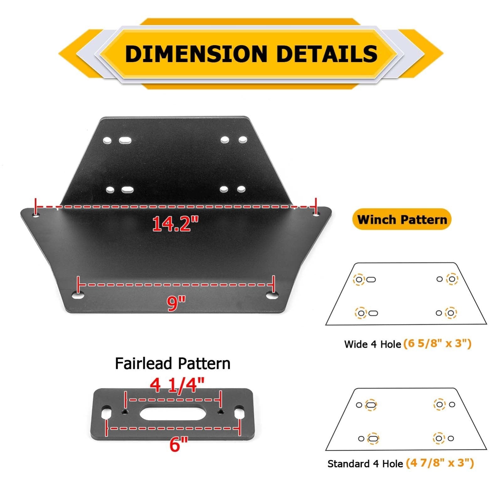 2017-2023 Polaris Ranger XP 1000/Crew UTV Steel Winch & Fairlead Mounting Bracket - Weisen