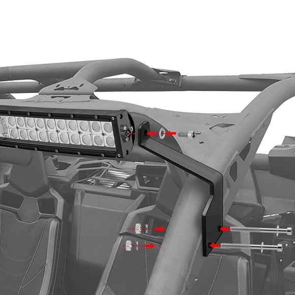 2017+ Can - Am Maverick X3 Curved 42" LED Light Bar Roof Brackets Wire Kit - WeiSen - ZT065 - L9 - W2