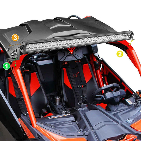 2017+ Can - Am Maverick X3 MAX 42" LED Light Bar Mount Bracket Wire Kit - WeiSen - ZT037+LED006+WI002