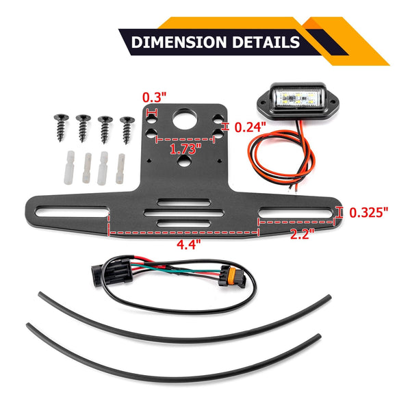 2017+ Can - AM Maverick X3 UTV LED License Plate Frame Holder w/ Auxiliary Power Plug - WeiSen - 80203003