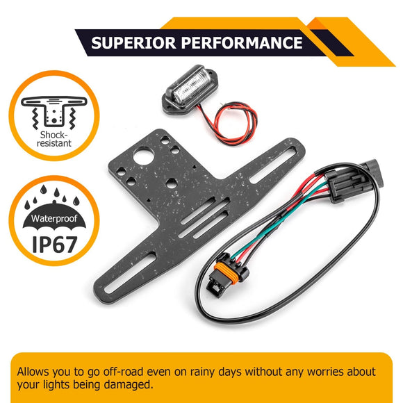 2017+ Can - AM Maverick X3 UTV LED License Plate Frame Holder w/ Auxiliary Power Plug - WeiSen - 80203003