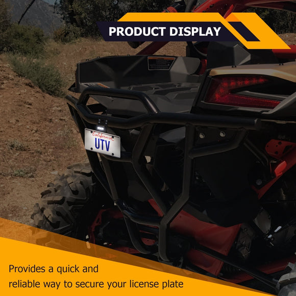 2017+ Can - AM Maverick X3 UTV LED License Plate Frame Holder w/ Auxiliary Power Plug - WeiSen - 80203003