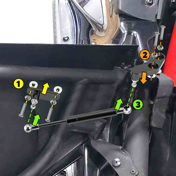 2017 - UP Can - Am Maverick X3 Max Left & Right Anodized Black Door Latch Opener - WeiSen - 80307006