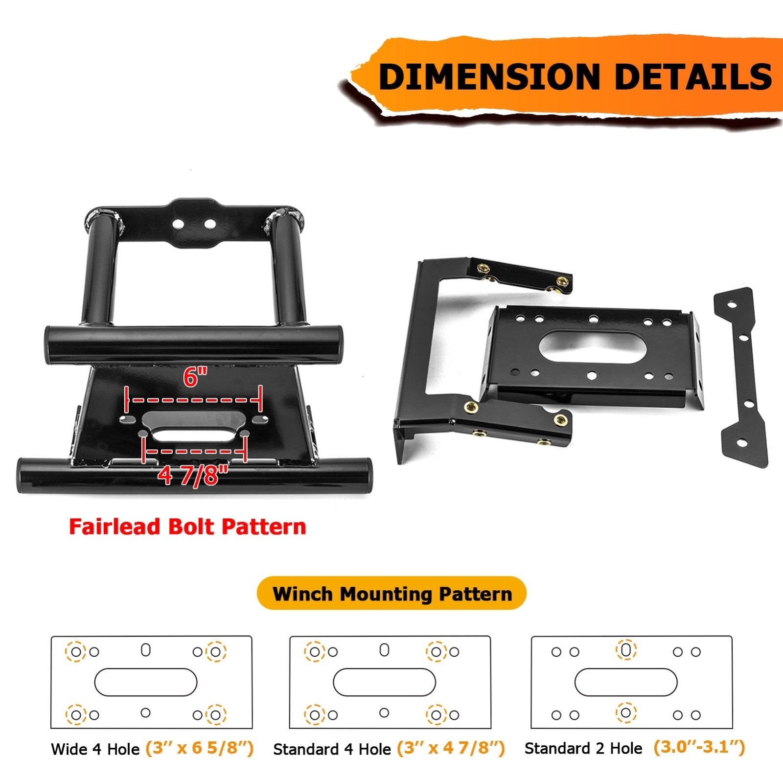 2018-2021 RZR RS1 Heavy Duty Steel UTV Front Bumper Winch Mounting Bracket - Weisen