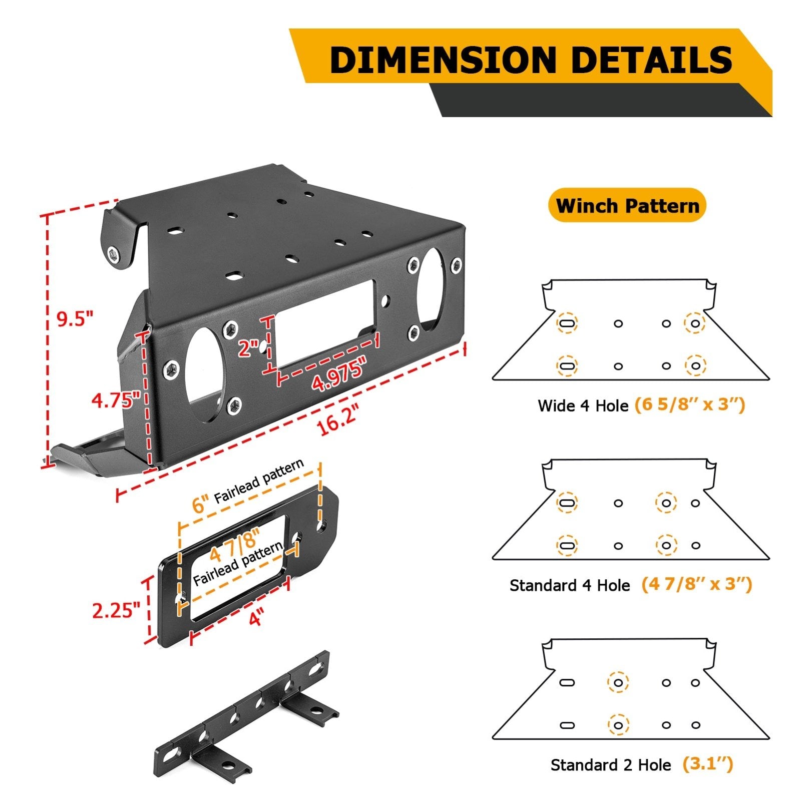 2018 - 2024 Can - am Maverick Sport/ Trail UTV Steel Winch Mounting Bracket - WeiSen - 80106014