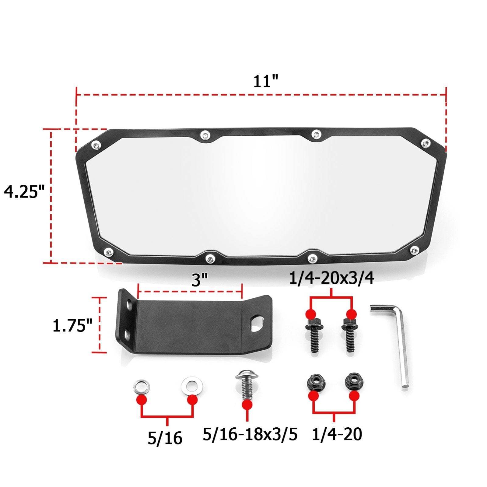 2018-2023 Can-Am Maverick Trail Sport Center Rearview Mirror Multi-Angle Adjustment - Weisen