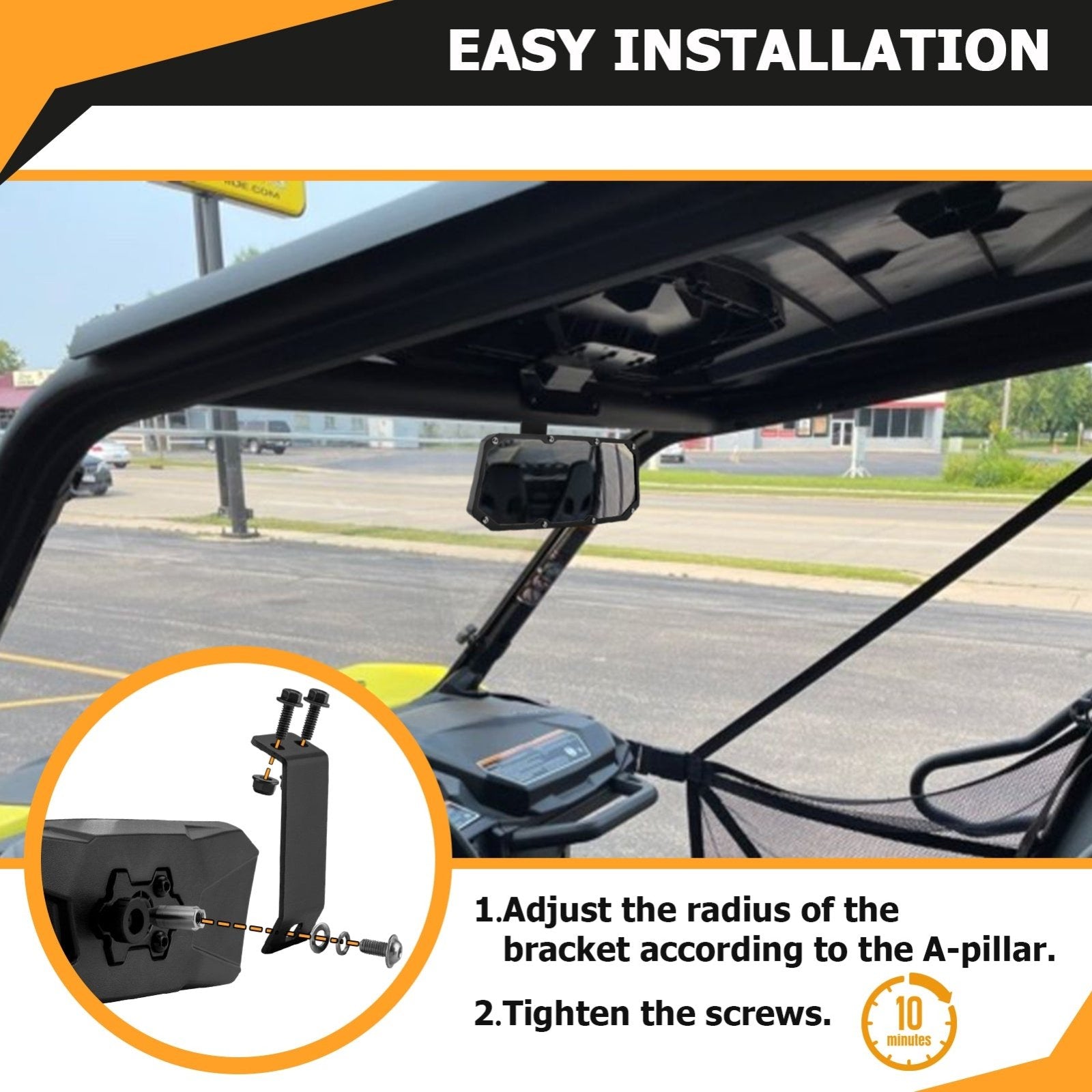 2018-2023 Can-Am Maverick Trail Sport Center Rearview Mirror Multi-Angle Adjustment - Weisen