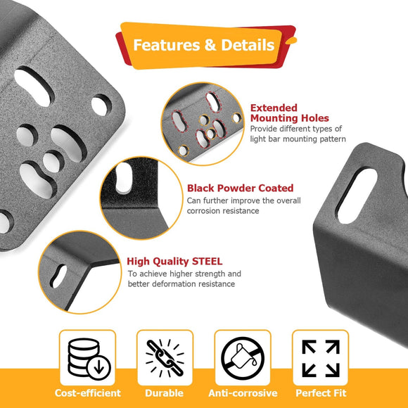 2018 - 2020 Ford F150 Steel Front Bumper 20" Straight LED Light Bar Mount Bracket - WeiSen - 70102045