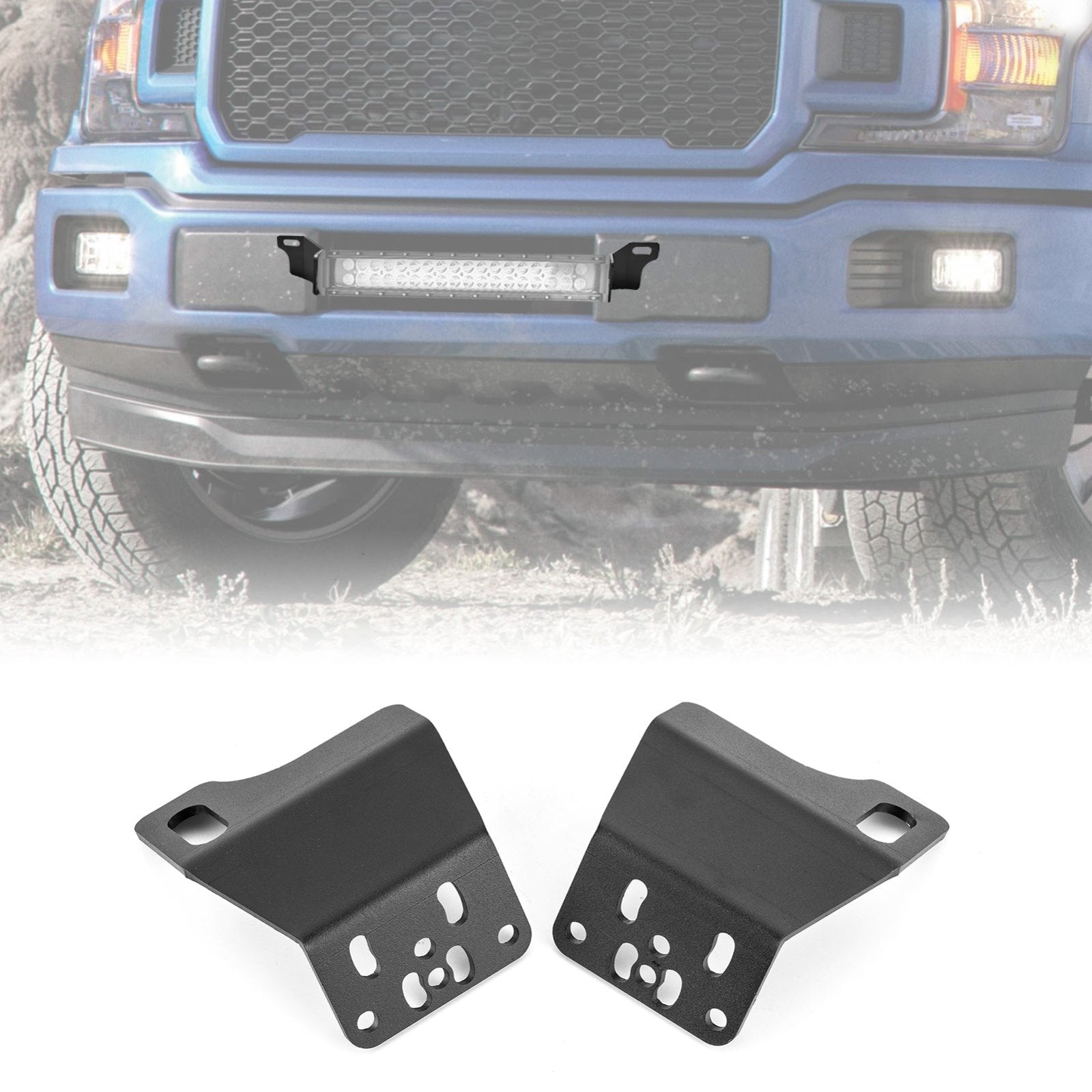 2018-2023 Ford F150 Steel Front Bumper 22" Straight LED Light Bar Mount Bracket - Weisen