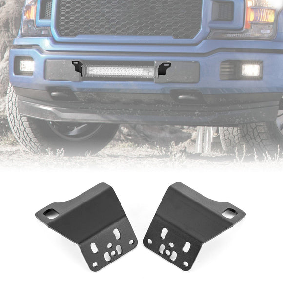 2018 - 2020 Ford F150 Steel Front Bumper 20" Straight LED Light Bar Mount Bracket - WeiSen - 70102045