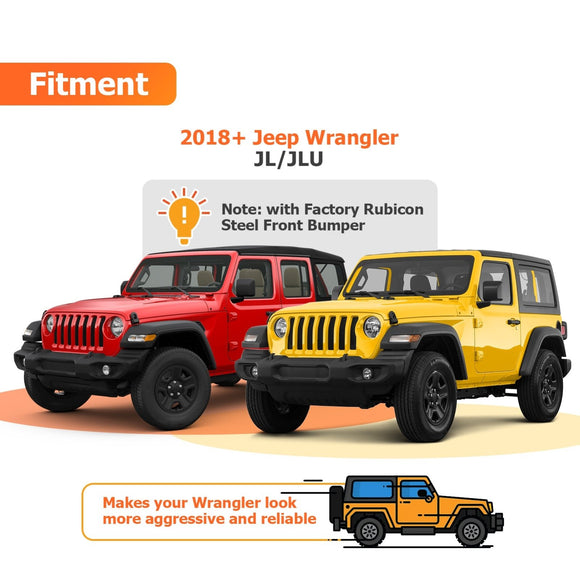 2018 - 2023 Jeep Wrangler JL Front Bumper Tow Hooks Recovery Points D - Ring Mount - WeiSen - 70304018