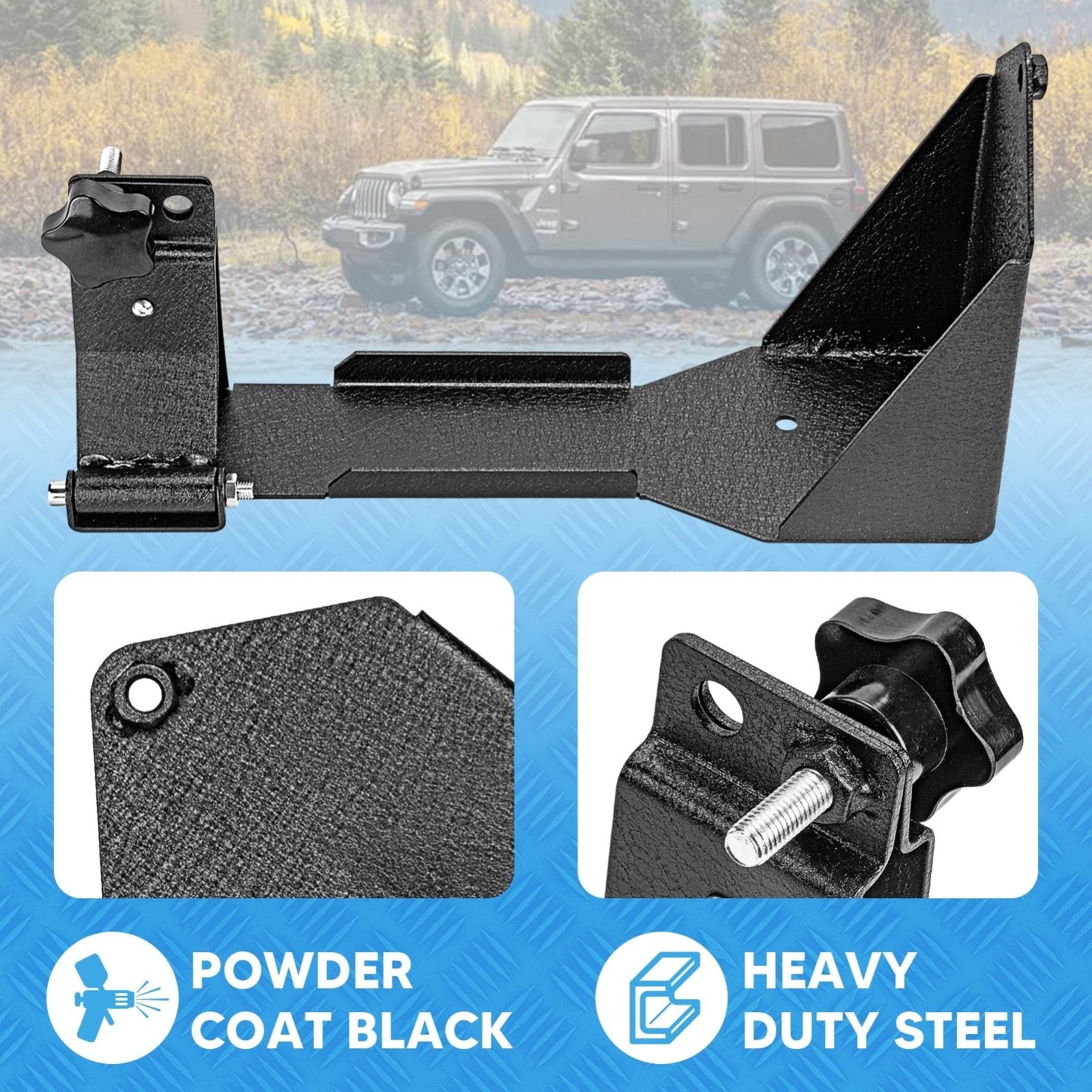 2018-2023 Jeep Wrangler JL Hi-lift Jack Carrier Tailgate Door Hinge Mount Bracket Kit - Weisen