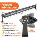 2018 - 2024 Jeep Wrangler JL Rear Upper Window 31" 150W Straight LED Bar Kit - WeiSen - 70105005+70202013+70203010