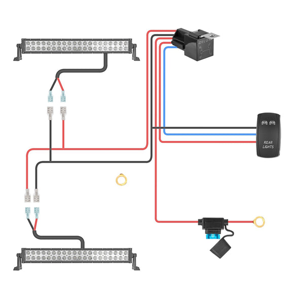 2018 - 2024 Jeep Wrangler JL Rear Upper Window 31" 150W Straight LED Bar Kit - WeiSen - 70105005+70202013+70203010