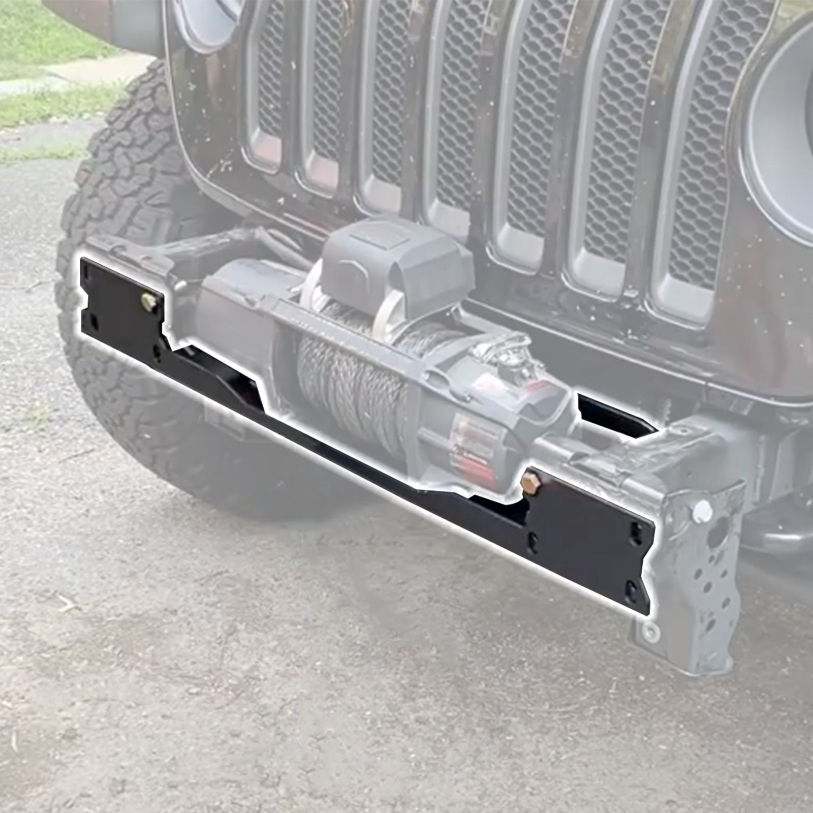 2018 - 2024 Jeep Wrangler JL/JLU & Gladiator w/ Metal Bumper Winch Mount Plate Bracket Kit - WeiSen - 70109001