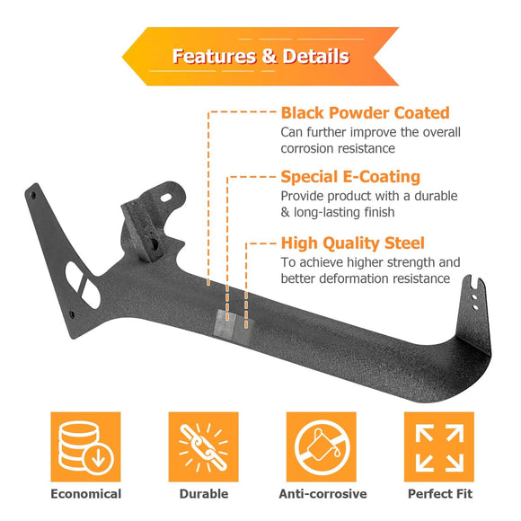 2018 - 2024 Jeep Wrangler JL/JLU Heavy Duty Steel A Pillar 50" LED Light Bar Mount Bracket - WeiSen - 70101044