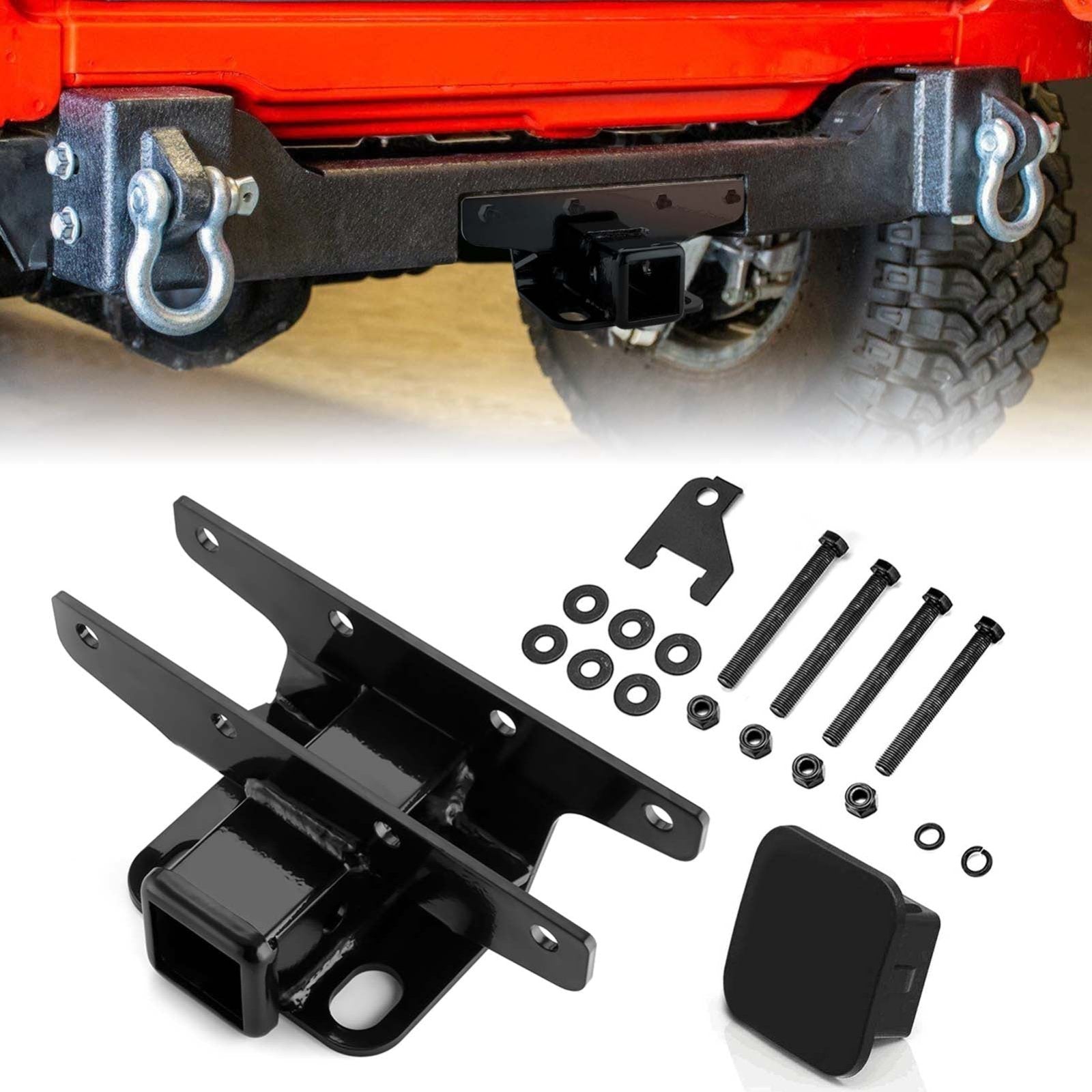 2018-2023 Wrangler JL/JLU 2" Towing Trailer Hitch Rear Receiver with Cover Cap - Weisen