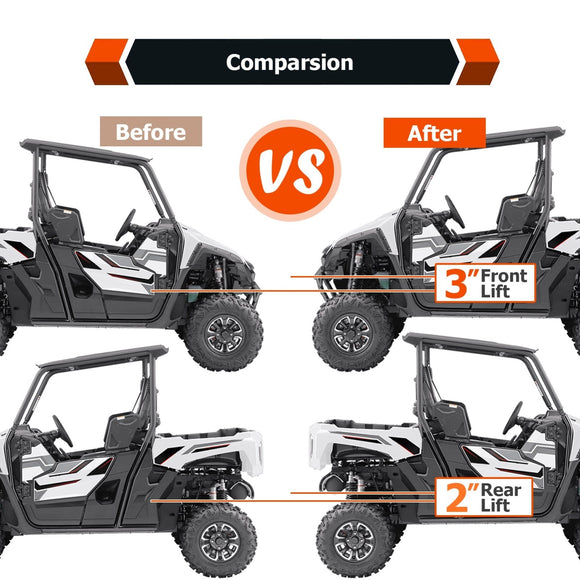 2019 - 2022 YAMAHA Wolverine 850 X2/X4 Front 3" & Rear 2" Suspension Lift Kit - Weisen - 80401076