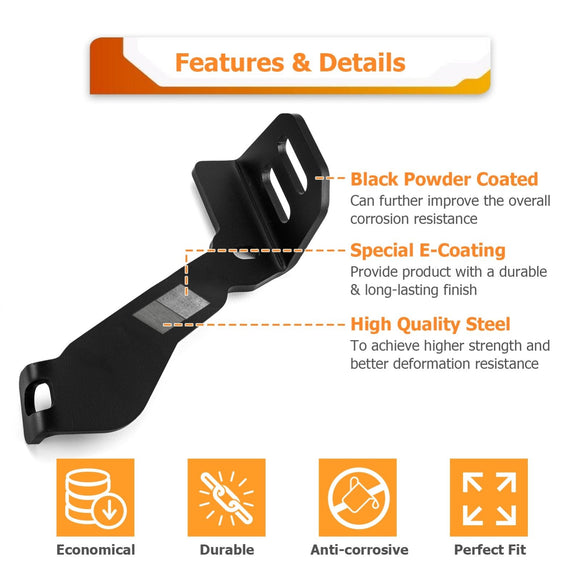 2018+ 4th Gen Ford Expedition Heavy Duty Steel Hood Hinge LED Work Light Mount Bracket - WeiSen - 70104054