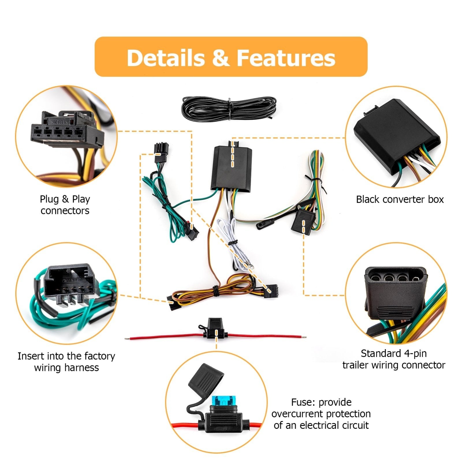 2018+ Volkswagen Tiguan 4-Pin Trailer Wiring Harness with Plug & Play Connector - Weisen