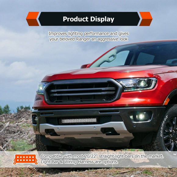 2019 - 2024 Ford Ranger Front Bumper 22" Straight LED Light Bar Mount Bracket - WeiSen - 70102046
