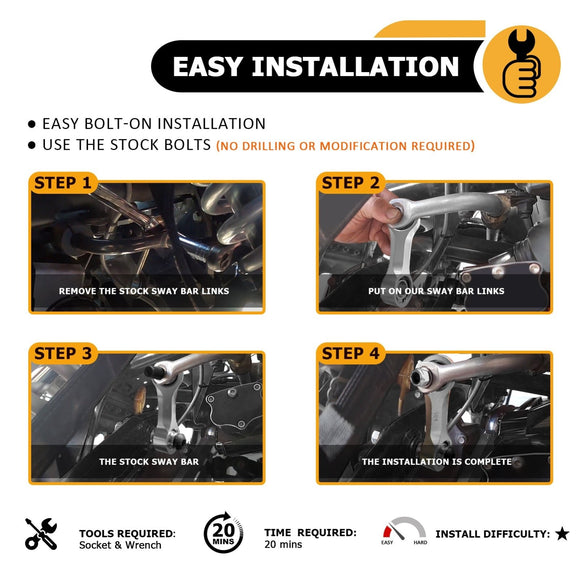 2019 - 2024 Can Am Maverick X3 Front Aluminum Sway Bar Links - WeiSen - 80402002