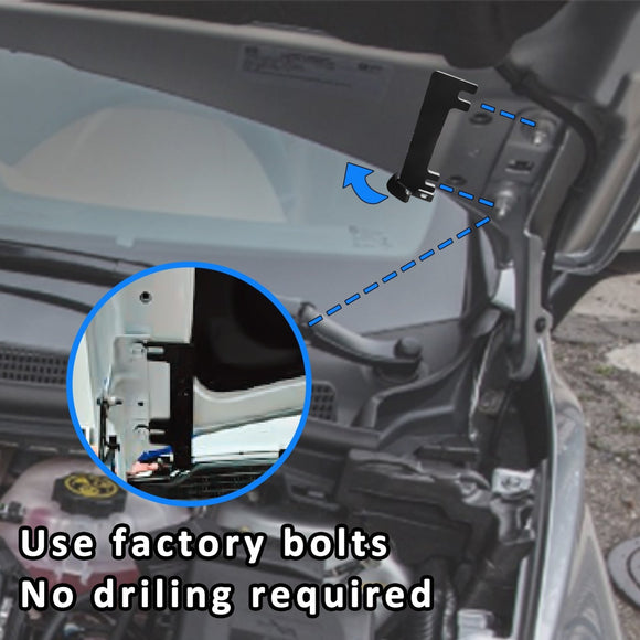 2019 - 2022 Chevrolet Silverado 1500 Hood Hinges Ditch LED Light Pods + Mount Bracket - WeiSen - 70104031+70201006+WI001