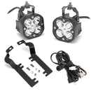 2019 - 2022 Chevrolet Silverado 1500 Hood Hinges Ditch LED Light Pods + Mount Bracket - WeiSen - 70104031+70201006+WI001