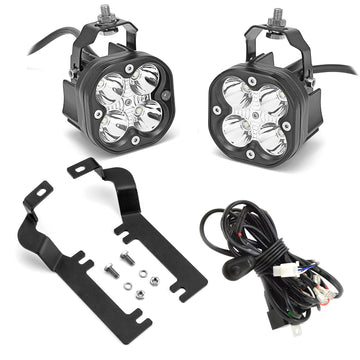 2019 - 2022 Chevrolet Silverado 1500 Hood Hinges Ditch LED Light Pods + Mount Bracket - WeiSen - 70104031+70201006+WI001