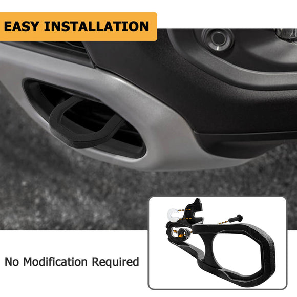 2019 - 2024 Dodge Ram 1500 DT 2Pcs Front Bumper Tow Hooks Kit Black With Tow Hook Bezels - WeiSen - 70304019