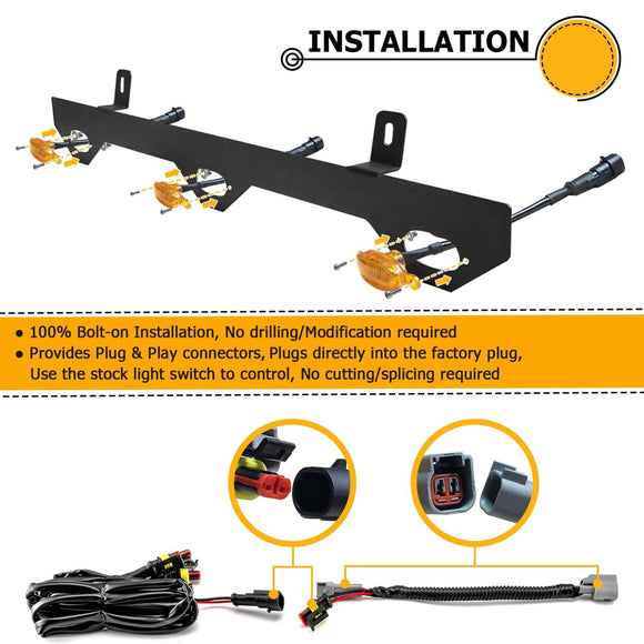 2019 - 2023 Ford Ranger XL & XLT Plug & Play Front Mesh Grille Light Kit - WeiSen - 70103004