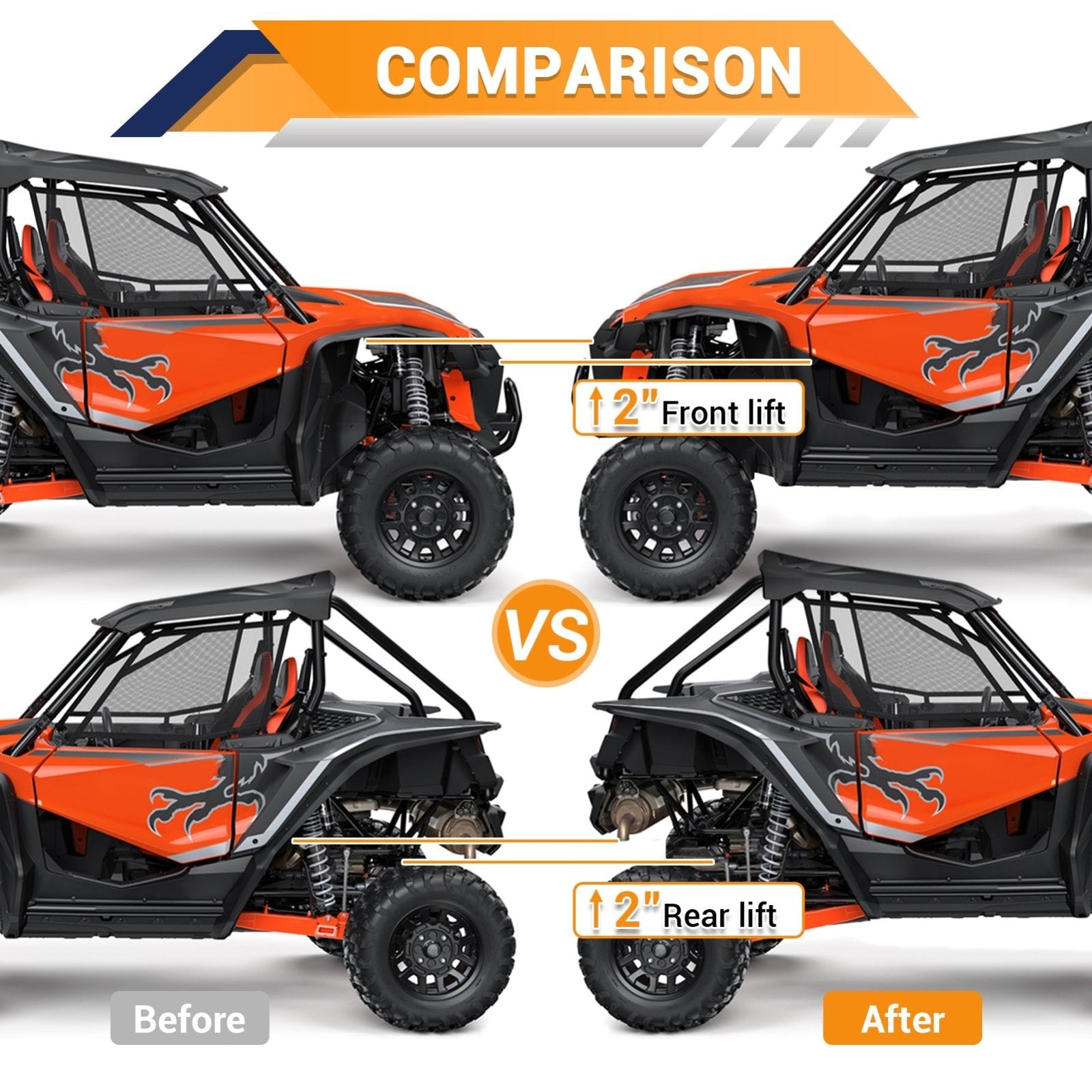 2019-2023 HONDA Talon 1000X/X-4 & 1000R Front & Rear 2" Full Suspension Lift Kit - Weisen