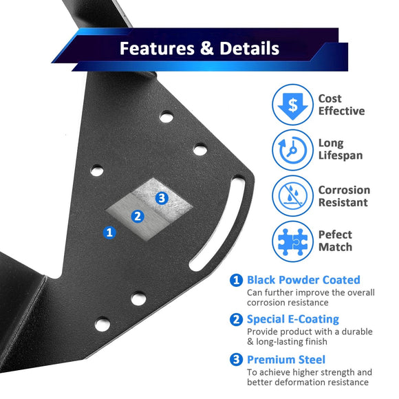 2019 - 2024 5th Gen Dodge Ram 2500/3500 Heavy Duty Steel Front Bumper 22" Straight LED Light Bar Mount Bracket - WeiSen - 70102049