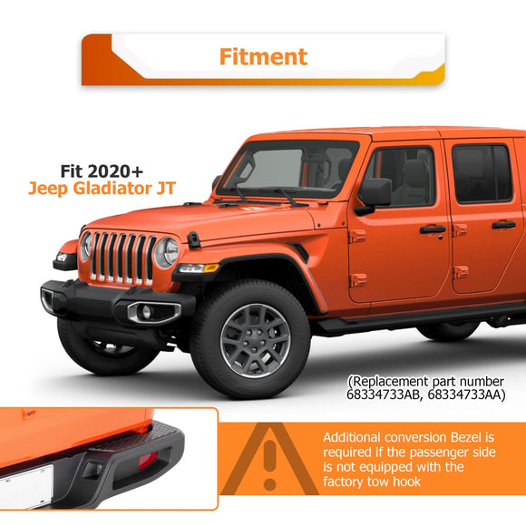 2020+ Jeep Gladiator JT Heavy - Duty Steel Rear Tow Hook #OEM Number 68334733AB/68334733AA - WeiSen - 70304021