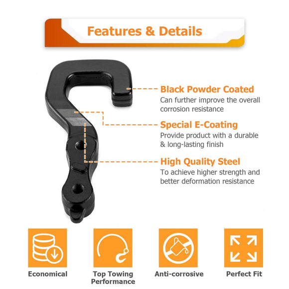 2020+ Jeep Gladiator JT Heavy - Duty Steel Rear Tow Hook #OEM Number 68334733AB/68334733AA - WeiSen - 70304021