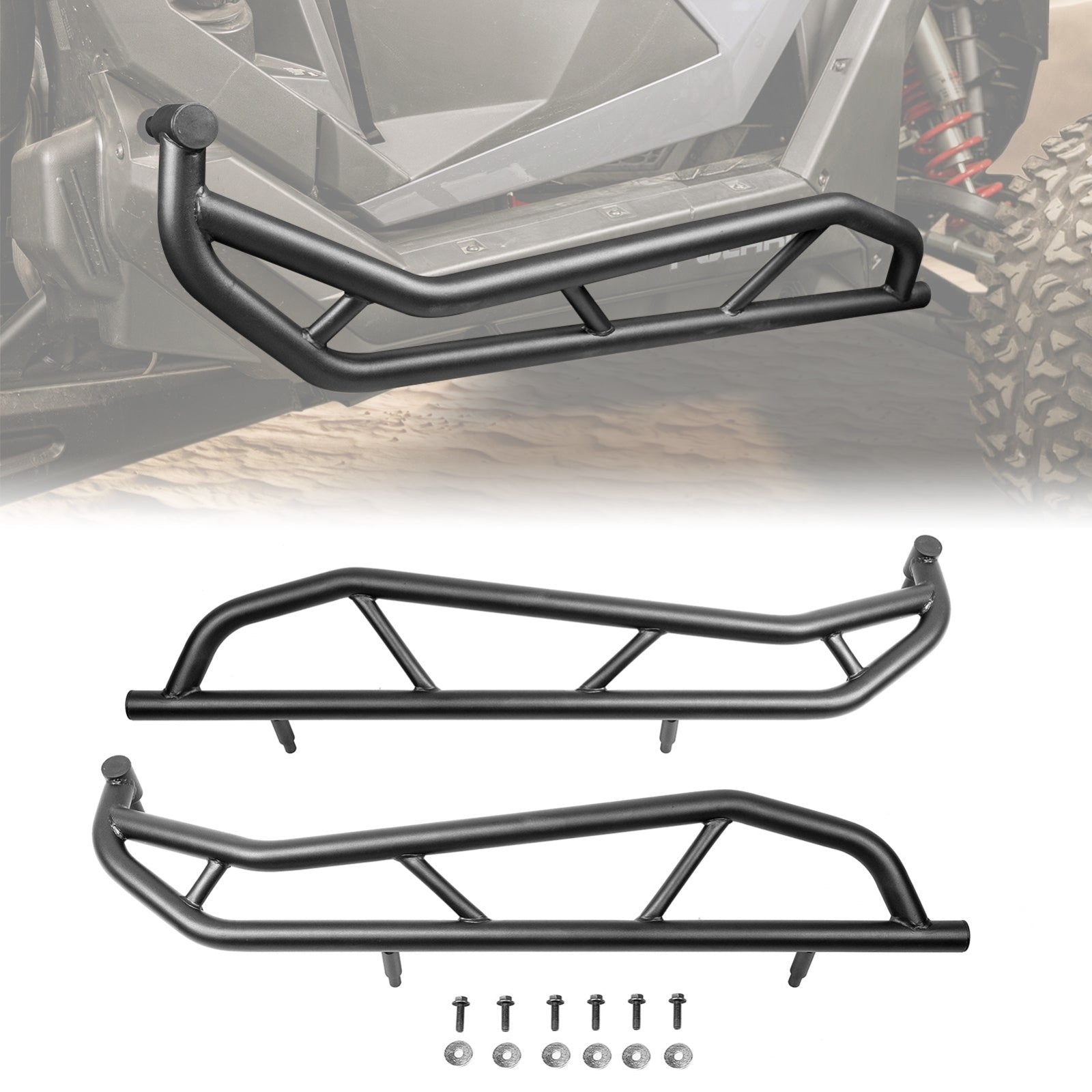 2020+ Polaris Pro XP Turbo Pro R 2Door 1.75" Tube Diameter Side Steps Bumper Protector Guard - Weisen