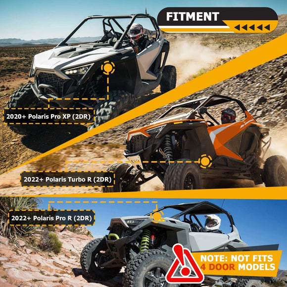 2020+ Polaris Pro XP Turbo Pro R 2Door 1.75" Tube Diameter Side Steps Bumper Protector Guard - WeiSen - 80311002