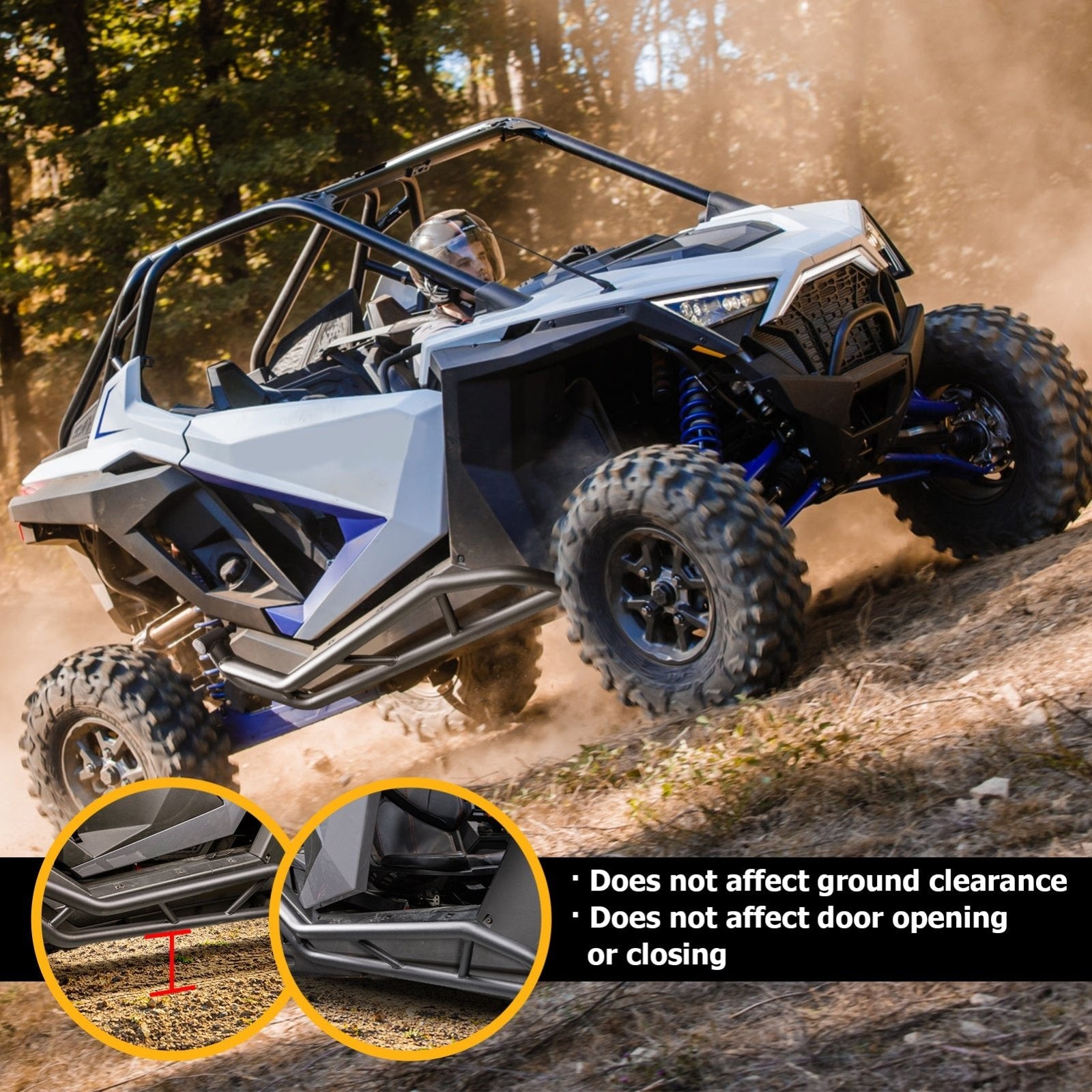 2020+ Polaris Pro XP Turbo Pro R 2Door 1.75" Tube Diameter Side Steps Bumper Protector Guard - Weisen