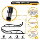 2020+ Polaris Pro XP Turbo Pro R 2Door 1.75" Tube Diameter Side Steps Bumper Protector Guard - WeiSen - 80311002