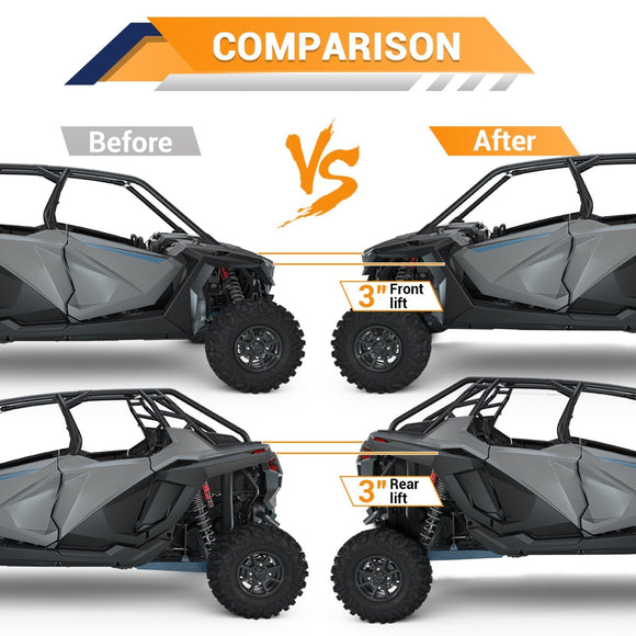 2020+ Polaris RZR PRO XP 2/4 w/ Walker Evans Shocks Front & Rear 3" Full Suspension Lift Kit - WeiSen - 80401074