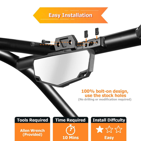 2020+ Polaris RZR Pro XP /4 Turbo R /4 Center Rear View Mirror (OE #2883763) - WeiSen - 80301036