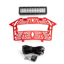 2020+ Polaris RZR Pro XP Turbo R Pro R Steel Front Mesh Grille w/ 11" Dual Row Straight Light Bar (#5456612 - 070) - WeiSen - 80205002