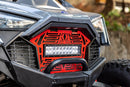 2020+ Polaris RZR Pro XP Turbo R Pro R Steel Front Mesh Grille w/ 11" Dual Row Straight Light Bar (#5456612 - 070) - WeiSen - 80205002