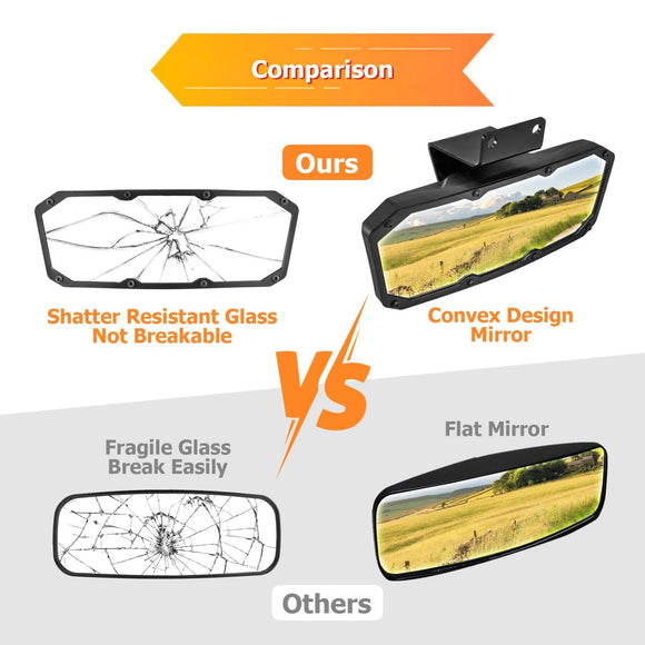 2020+ Polaris RZR Pro XP /Turbo R /Pro R Tempered Glass Center Rear View Mirror - WeiSen - 80301035