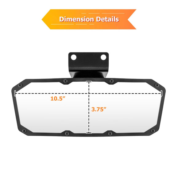 2020+ Polaris RZR Pro XP /Turbo R /Pro R Tempered Glass Center Rear View Mirror - WeiSen - 80301035