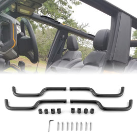 2021 - 2024 Ford Bronco 2/4 Door Black Billet Aluminum Front & Rear Grab Handles Kit - WeiSen - 70307014