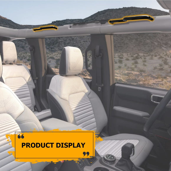 2021 - 2024 Ford Bronco 2/4 Door Black Billet Aluminum Front & Rear Grab Handles Kit - WeiSen - 70307014