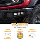 2021 - 2024 Ford Bronco 2/4 Door Front Bumper Triple LED Fog Light Mount Bracket - WeiSen - 70102043