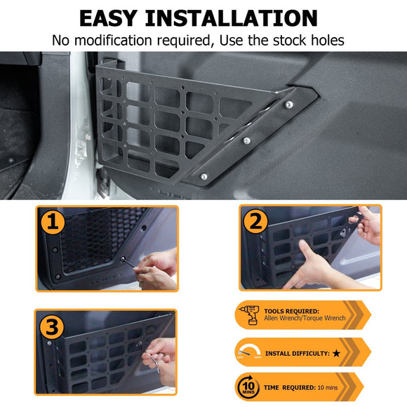 2021 - 2023 Ford Bronco 2/4 Door Front Door Storage Pockets Insert Organizer Box - WeiSen - 70702002